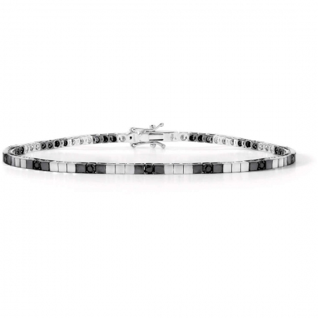 Tennis comet bracelet with black diamonds