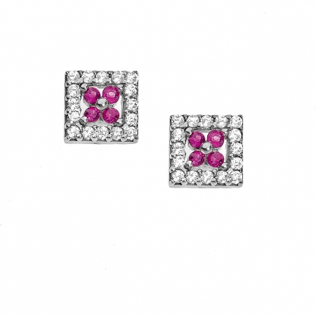 Comete diamond and ruby earrings