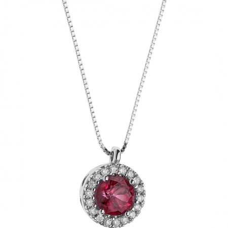 Comete necklace with diamonds and ruby