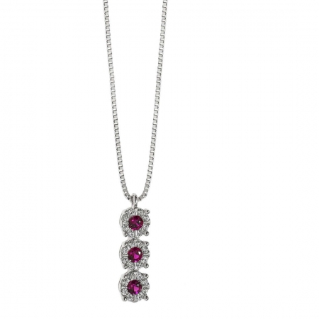 Comete pendant necklace with rubies and diamonds