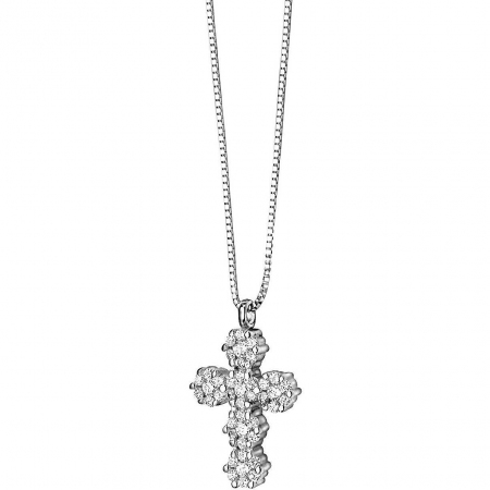 Comete cross necklace with diamonds