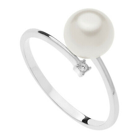 Comet ring with pearl and diamond and contract model