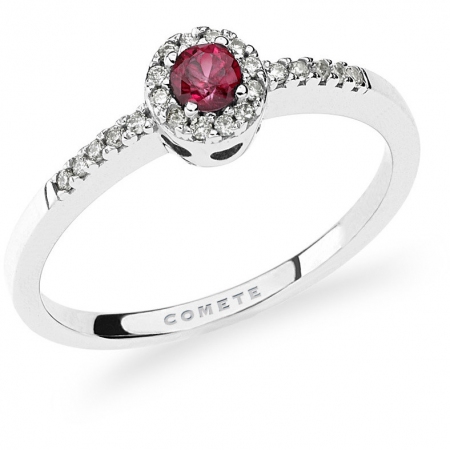 Comet ring with ruby and diamonds