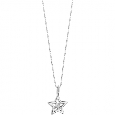 Comet necklace with star and diamond