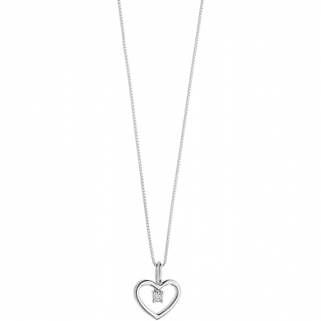 Comete necklace in white gold with little heart