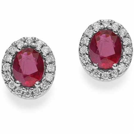 Comete earrings with rubies and diamonds