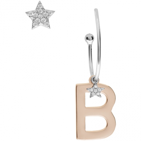 Earrings Comets stars letter B