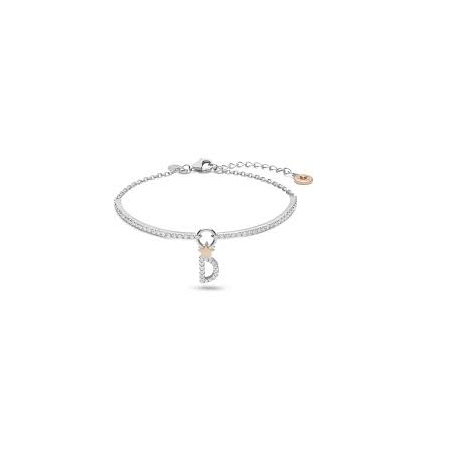 Comete rigid tennis bracelet with letter D