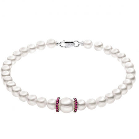Pearl Comets bracelet with rubies