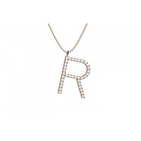 18kt rose gold NARDELLI necklace with letter R
