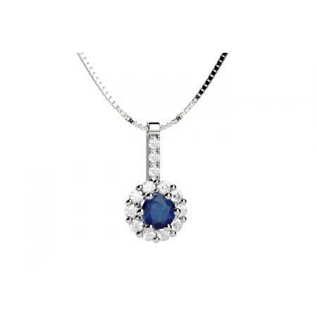 White gold Nardelli necklace with sapphire and diamonds