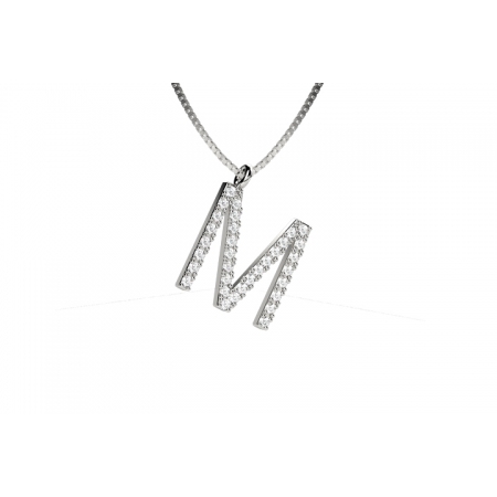 White gold Nardelli necklace with letter M