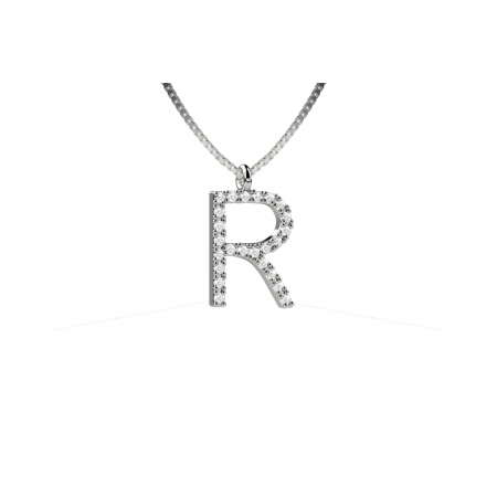 White gold Nardelli necklace with letter R