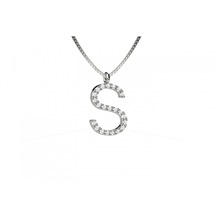 White gold Nardelli necklace with letter S