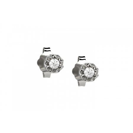 Nardelli earrings in white gold light point with diamond 0.04