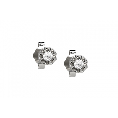 Nardelli earrings in white gold light point with diamond 0.08