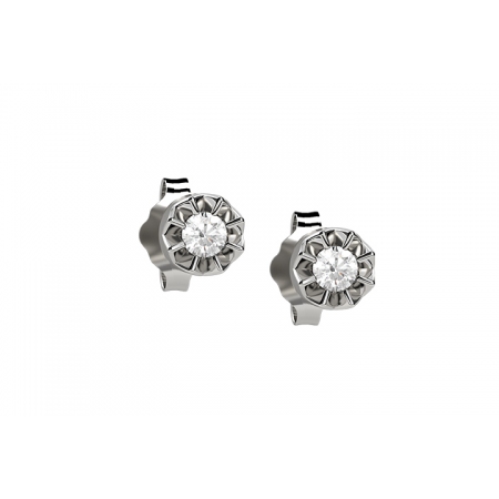 Nardelli earrings in white gold light point with diamond 0.12