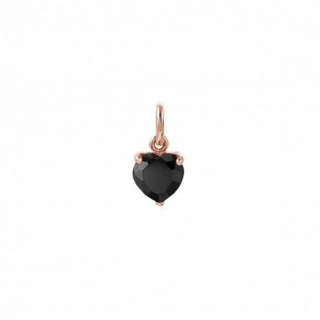 Heart-shaped Nomination pendant with black zircon