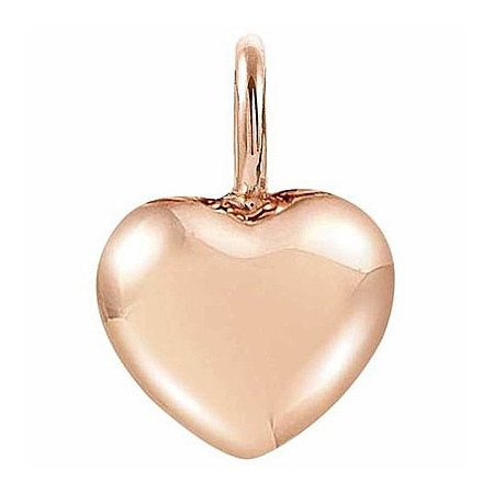 Nomination pendant with rounded heart pendant in rosé silver
