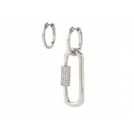 Silver Nomination earrings with pendant rectangle
