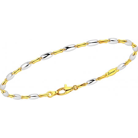 Yellow gold Zancan bracelet and white gold rice grains