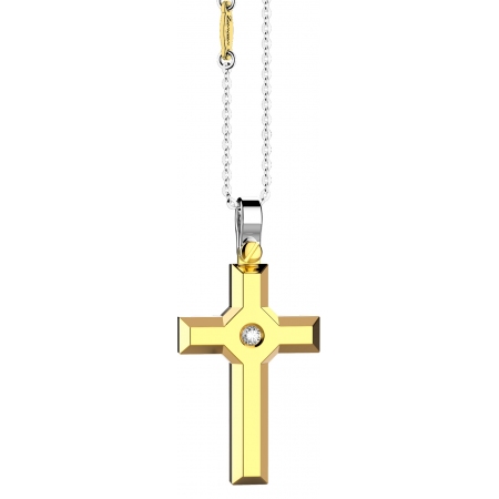 Gold Zancan necklace with yellow gold cross