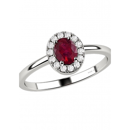White gold Nardelli ring with ruby and diamonds