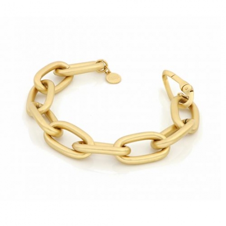Bracelet Unoaerre large chain satin gold color