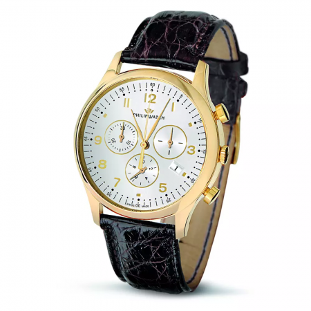 Philip Watch Swan watch in gold and leather