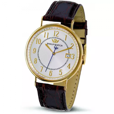 Watch Philip Watch gold and leather capsules