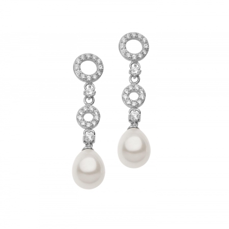 Orecchini Ambrosia in argento pendenti con perle