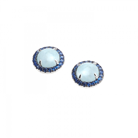 Orecchini Ambrosia in argento con pietra e zirconi azzurri
