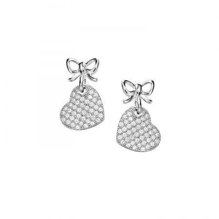 Ambrosia silver earrings with bow and heart