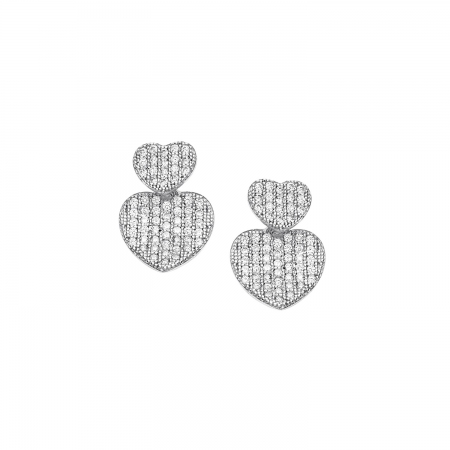 Ambrosia silver earrings with double heart