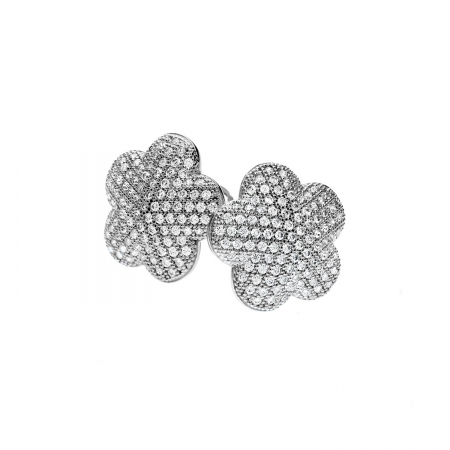 Silver Ambrosia earrings in the shape of a domed flower