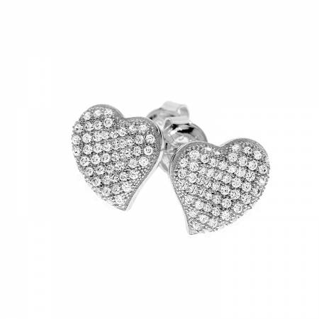 Ambrosia silver heart-shaped earrings