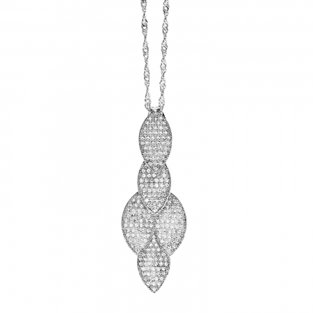 Collana Ambrosia argento con pendente formato da cinque foglie