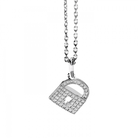 Ambrosia silver necklace with padlock pendant