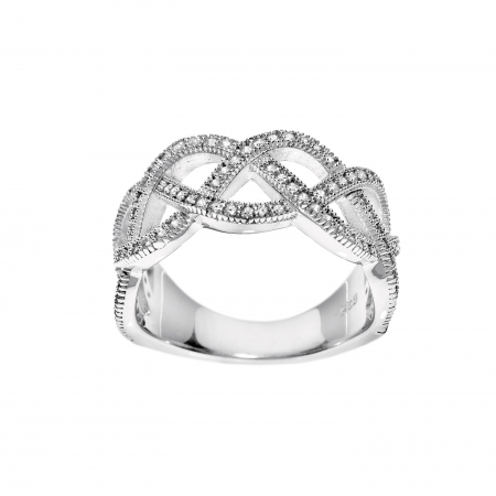 Silver Ambrosia ring with braided band