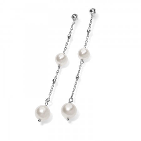 Ambrosia earrings with zircon and double pearl