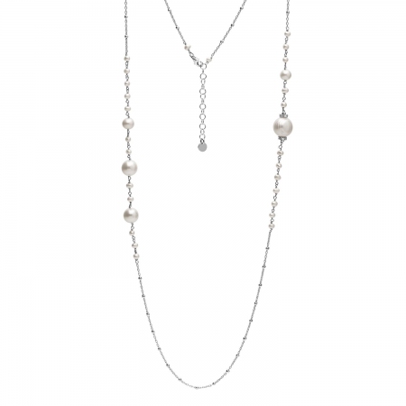 Ambrosia necklace in silver with decreasing pearls