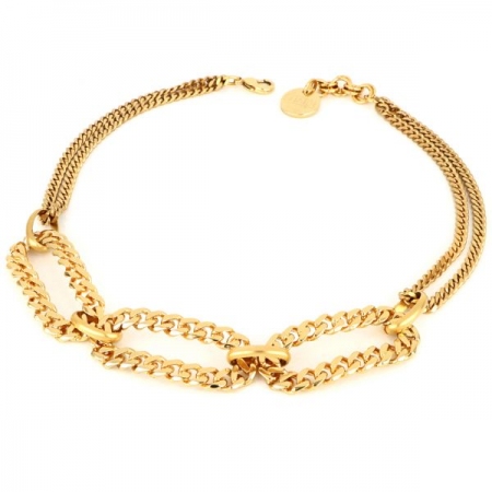 Necklace unoaerre crew-neck grumetta mesh gold color