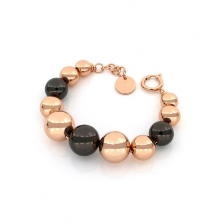 Unoaerre bracelet with two-tone pink and black glossy spheres