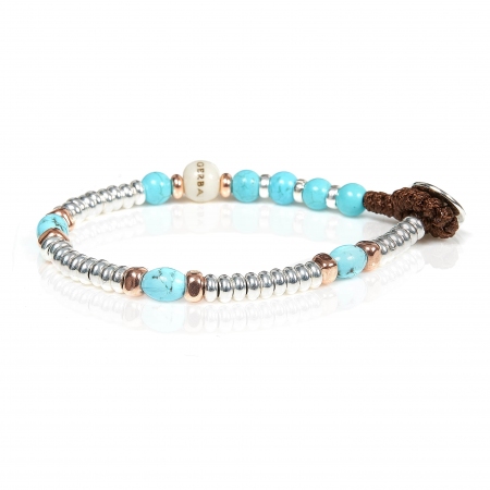 Djerba bracelet in silver and turquoise aulite