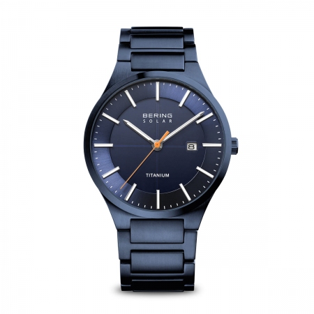 Solar blue titanium Bering watch