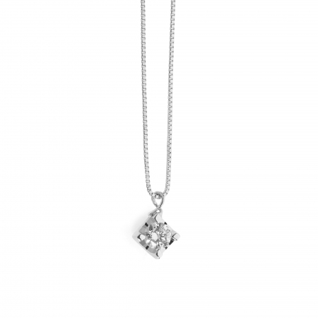 White gold Comet necklace with diamond light point ct23
