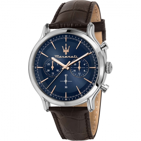 Orologio Maserati Epoca cronografo con cinturino in pelle marrone