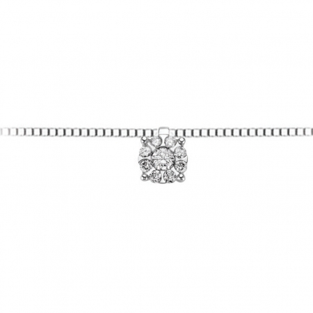 Collana Donnaoro in oro bianco con pendente diamanti
