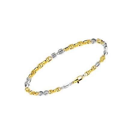 Bracciale Zancan in oro giallo 18kt con cilindretti in oro bianco con diamante