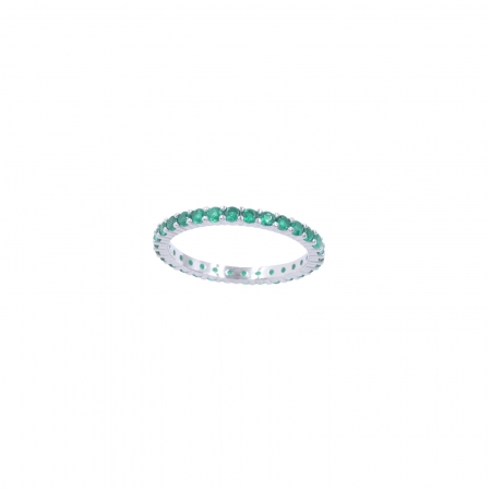 Anello Fogi modello veretta con zirconi colore smeraldo